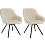Draaibare fluwelen stoel Snug, gestoffeerd - crème, Set van, Verzenden, Nieuw