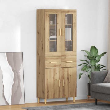 vidaXL buffetkast Artisan Eiken 69,5 x 34 x 180 cm Bewerkt, Minder dan 50 cm, Verzenden, Nieuw, Minder dan 100 cm