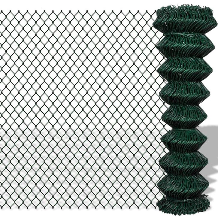 vidaXL Gaashek 1,5x15 m staal groen, Tuin en Terras, Schuttingen, Nieuw, IJzer, 1 tot 2 meter, Verzenden