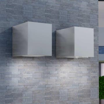 vidaXL Buitenlamp kubusvormig 2st, Tuin en Terras, Verzenden, Nieuw, Aluminium