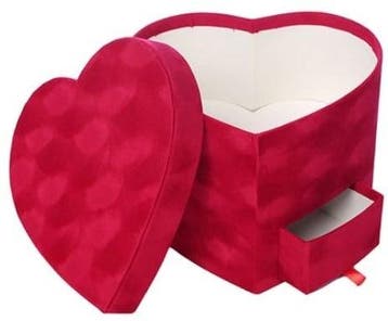 Bloemendoos rood velvet luxe met compartiment cadeau doos, Ophalen of Verzenden, Nieuw