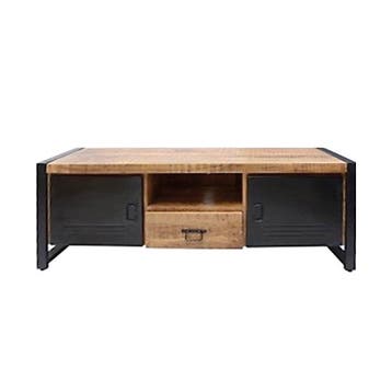 Tv-meubel Mangohout Nola 150 cm, Verzenden, Nieuw, Overige houtsoorten, Industriële meubels