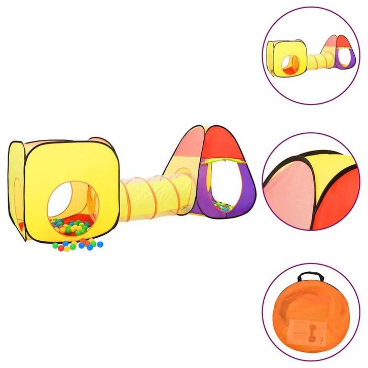 vidaXL Kinderspeeltent met 250 ballen 255x80x100 cm, Kinderen en Baby's, Speelgoed | Speeltenten, Nieuw, Verzenden