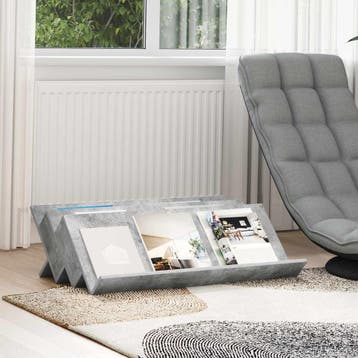 vidaXL Tijdschrift Rek Concerte Grijs 90 x 53 x 28,5 cm, Verzenden, Nieuw
