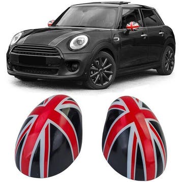 Spiegelkappen Union Jack zwart/rood passend voor Mini F54..., Verzenden, Nieuw