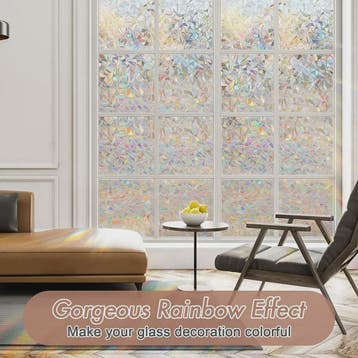 Regenboog Raamfolie - Statisch Plakkerig, Glas-in-lood Effec, Verzenden, Nieuw
