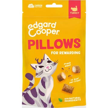 8x Edgard&Cooper Adult Pillows Kattensnack Kalkoen 60 gr, Verzenden, Hond