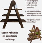2dekans | Ceruzo Etagere Plataan Hout - 3 Lagen - Hoogte 42, Ophalen of Verzenden, Zo goed als nieuw