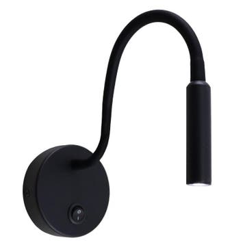Moderne bedlamp zwart, Fiona, met schakelaar, Huis en Inrichting, Lampen | Wandlampen, Ophalen of Verzenden, Nieuw, Metaal