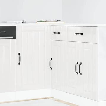 vidaXL Onderkast Lucca Hoogglans Wit Bewerkt Hout, Verzenden, Nieuw, Wit