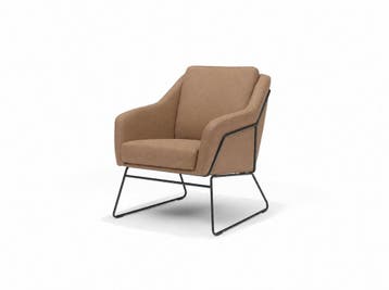 Fauteuil Grace - eetkamerstoelen - Bruin, Nieuw, Bruin, Stof
