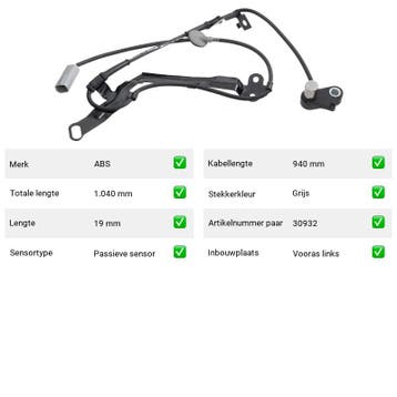 ABS-sensor Vooras links Mazda 323 1.0 (1977-1980), Verzenden, Nieuw, Mazda