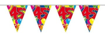 Vlaggenlijn balloons 45 jaar 10M, Verzenden, Nieuw, Feestartikel