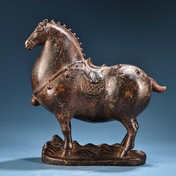 Beeld, horse - 20 cm - Koper