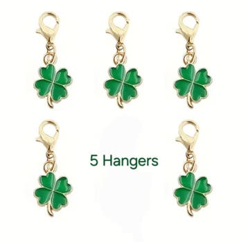 5 gelukshangers - klaver - klavertje vier - goudlook - ge..., Sieraden, Tassen en Uiterlijk, Bedels, Ophalen of Verzenden, Nieuw