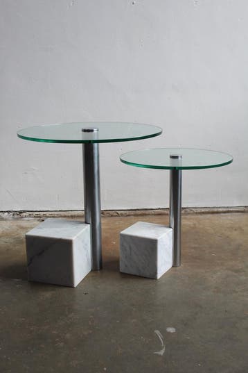 Metaform HK1 en HK2 bijzettafels jaren 80, 45 tot 60 cm, Minder dan 55 cm, Gebruikt, Rond