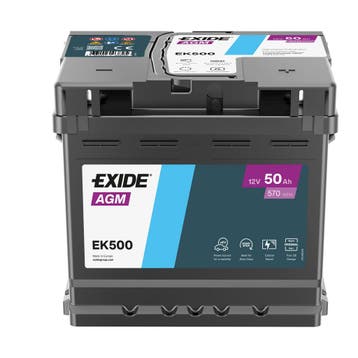 Exide AGM accu | EK500 | 12V 50Ah, Ophalen of Verzenden, Nieuw