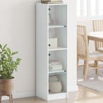 vidaXL buffetkast met glazen deuren 35x37x142 cm wit, Minder dan 50 cm, Verzenden, Nieuw, Minder dan 100 cm
