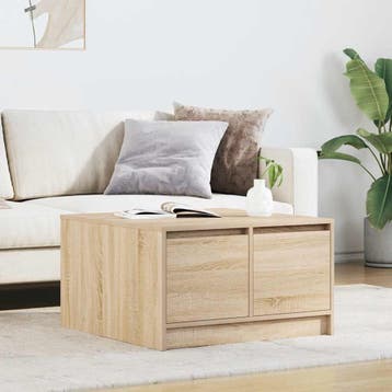 vidaXL Salontafel met lades 70,5x70x40 cm Sonoma, Huis en Inrichting, Tafels | Salontafels, Verzenden, Nieuw, Overige houtsoorten