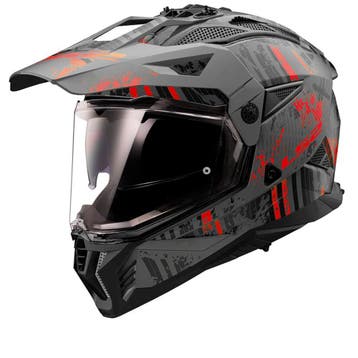 LS2 MX702 Pioneer II Crazy Zwart Rood Adventure Helm, XXL, Nieuw met kaartje, Overige merken, Heren