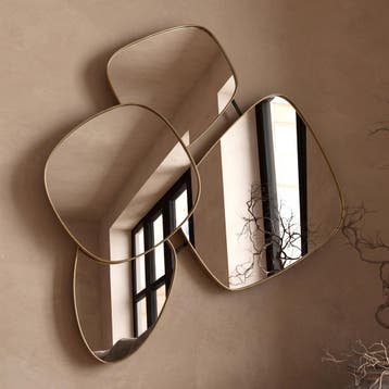 *WOONWINKEL* Kare Design Shapes Organische Retro Spiegel Gou, Huis en Inrichting, Woonaccessoires | Spiegels, Verzenden, Nieuw