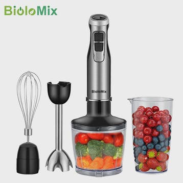 BioloMix 4-in-1 Staafmixer: Krachtige 1200W Hand Blender met, Witgoed en Apparatuur, Blenders, Verzenden, Nieuw