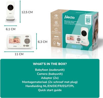 Alecto DVM-71 - Babyfoon met camera - Temperatuurweergave -, Verzenden, Zo goed als nieuw