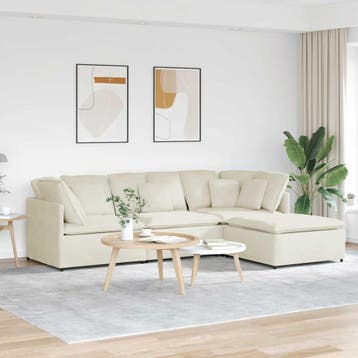 vidaXL Modulaire bank met voetenbank en kussens fluweel, Huis en Inrichting, Banken | Bankstellen, Verzenden, Nieuw, Stof