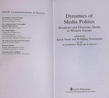 SAGE Communications in Society series- Dynamics of Media, Ophalen of Verzenden, Nieuw