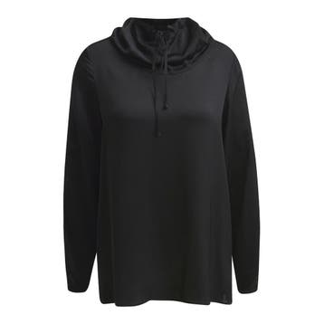 Milano Italy • zwarte satijnen blouse • 36, Kleding | Dames, Verzenden, Zwart, Maat 36 (S), Milano Italy