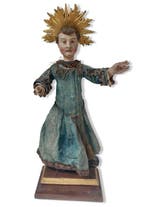 sculptuur, Jesuskind mit Strahlenkranz - 54 cm - Hout,