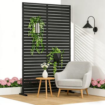 Scheidingswand Nodepp privacyscherm 180x90x40 cm zwart casa., Verzenden, Nieuw