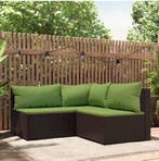 3-Delige Bruin Wicker Tuinmeubelset - Groen, Verzenden, Nieuw