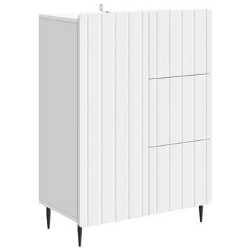 vidaXL Dressoir met lade Wit 66 x 34,5 x 91,5 cm Bewerkt, Verzenden, Nieuw, Overige houtsoorten, Minder dan 50 cm