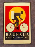 Bauhaus - enamel sign BAUHAUS Cyclist Emailschild Emaille, Antiek en Kunst