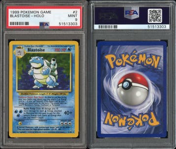 Blastoise 2 Base Set Pokemon TCG English PSA 9 Card 1999, Ophalen of Verzenden, Zo goed als nieuw, Losse kaart