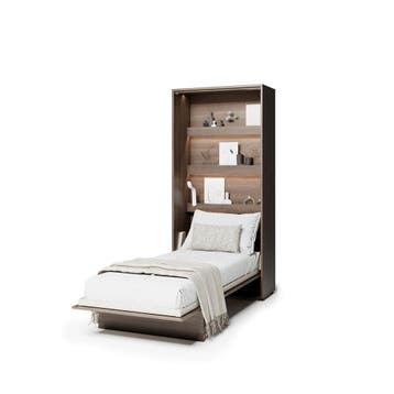 Lenart Bed Concept Verticaal Opklapbed 90x200 - Kastanjebrui, Nieuw