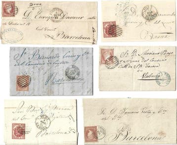 Spanje en koloniën 1852/1877 - Een lot van 35 klassieke, Gestempeld