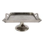 Dienblad op voet zilver h20 34,5x34,5, Verzenden, Nieuw