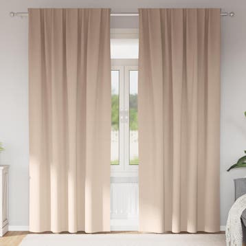 vidaXL Zwart-out Gordijnen met Ringen 2 st Taupe 260 x 140, Verzenden, Nieuw