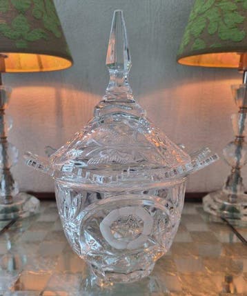 Gemberpot - Bonbonnière/Gemberpot - Kristal - Geslepen, Antiek en Kunst, Antiek | Glas en Kristal