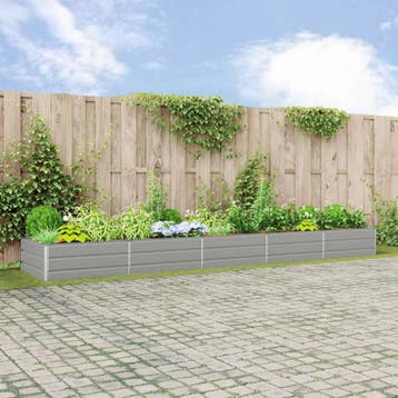 vidaXL Plantenbak Lichtgrijs 480 x 100 x 45 cm, 100 cm of meer, Verzenden, Nieuw, Metaal