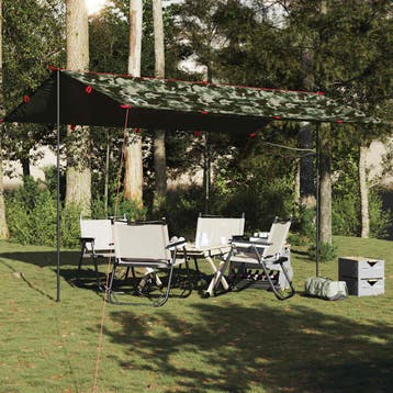 vidaXL Kampeerluifel waterdicht 506x306 cm camouflage, Verzenden, Nieuw, Tot en met 2
