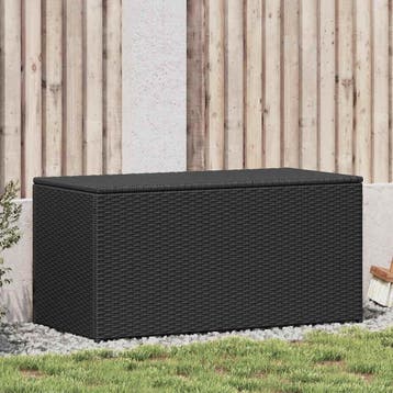 vidaXL Tuinbox 100x50x50 cm poly rattan zwart, Verzenden, Nieuw