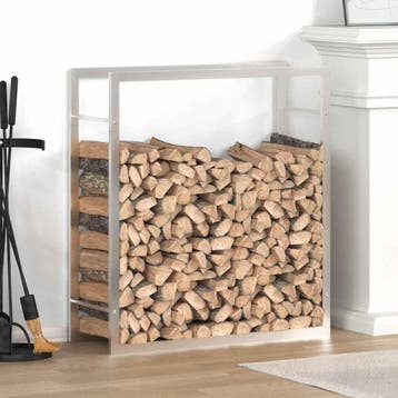 vidaXL Haardhoutrek 80x28x86 cm roestvrij staal, Huis en Inrichting, Haarden, Verzenden, Nieuw
