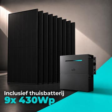 Zonnepanelen Thuisbatterij Pakket - 4 kWh - 9x 430Wp, Ophalen of Verzenden, Nieuw
