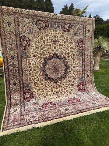 Volledig uniek Indo Nain met zijde - Tapijt - 310 cm - 250, Nieuw