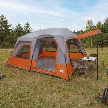 vidaXL Directe Tent 8-persoons Grijs en Oranje, Verzenden, Nieuw, Tot en met 2