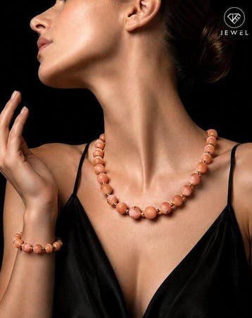 Druzy agaat kralen sieradenset - ronde edelstenen ketting -