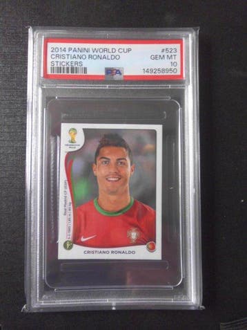 2014 Panini World Cup Stickers Cristiano Ronaldo 523 - PSA, Nieuw